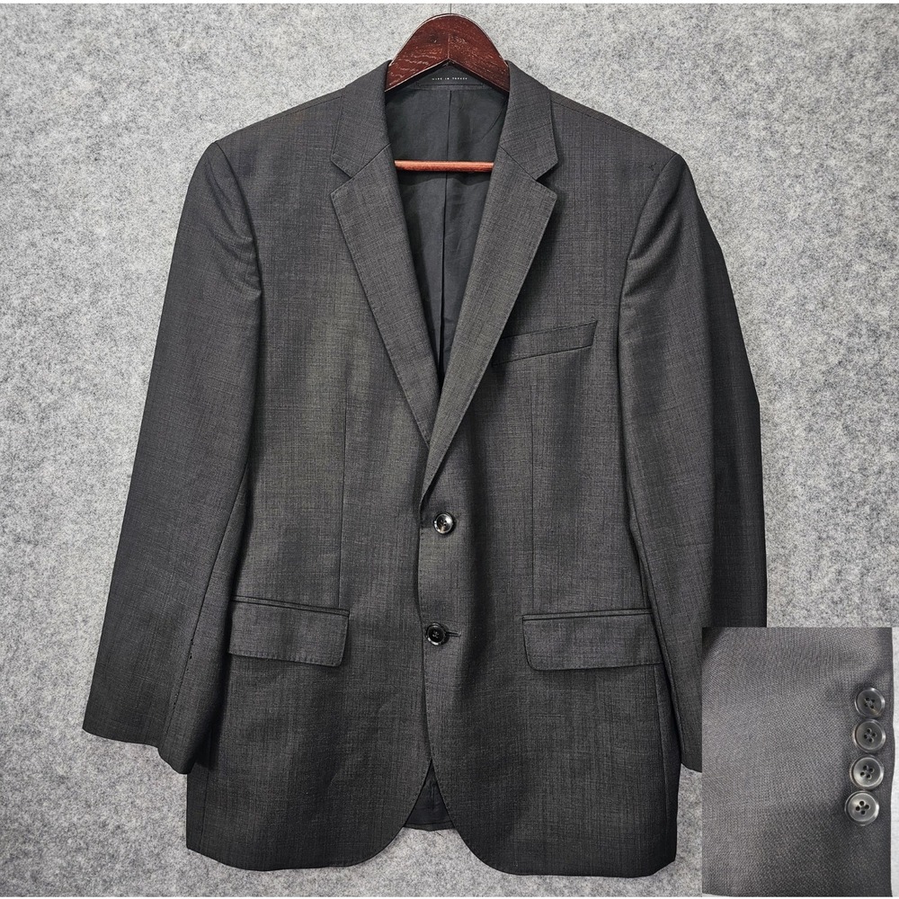 Hugo Boss Blazer Mens 36S XS Gray Wool Sharp Suit Jacket Career Old Money Short